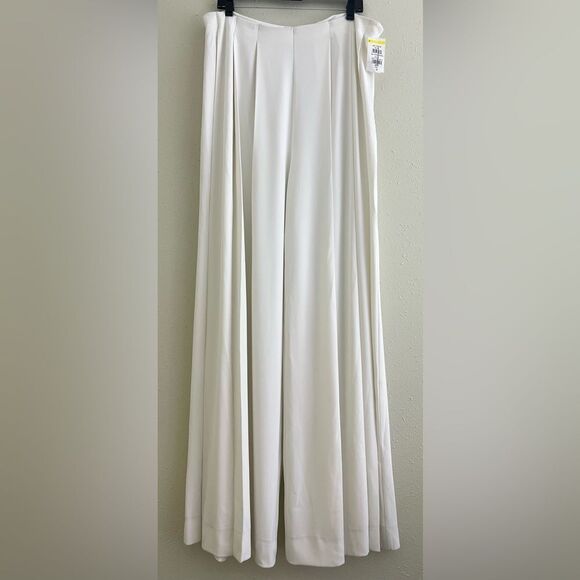 New L'AGENCE Women's Nova Pleated Pants in Ivory Size 16 - Picture 3 of 13